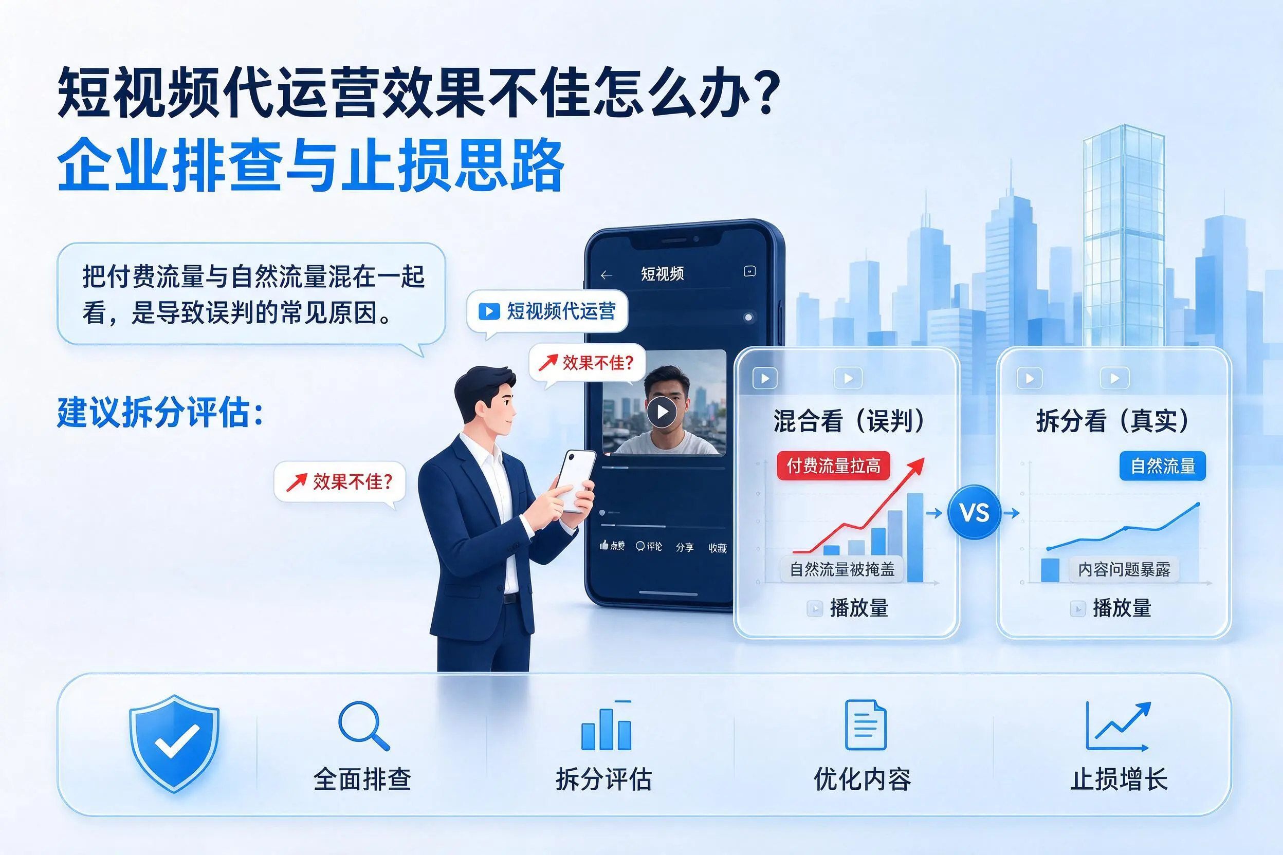 短视频代运营效果不佳怎么办?喀什企业排查与止损思路