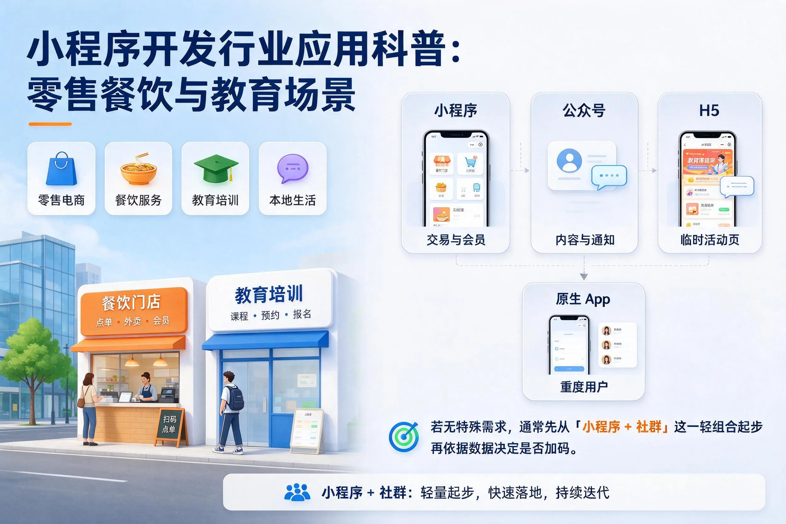 喀什小程序开发行业应用科普：零售餐饮与教育场景