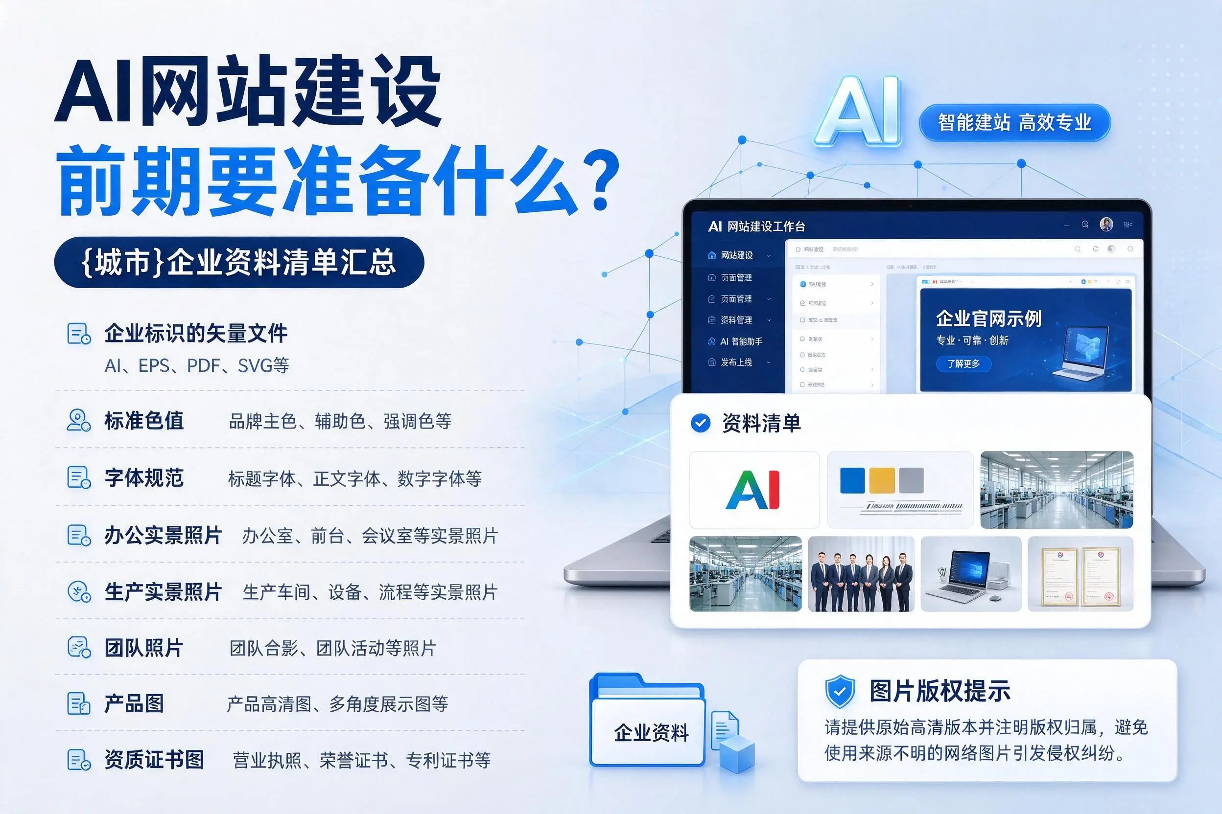 AI网站建设前期要准备什么？喀什企业资料清单汇总